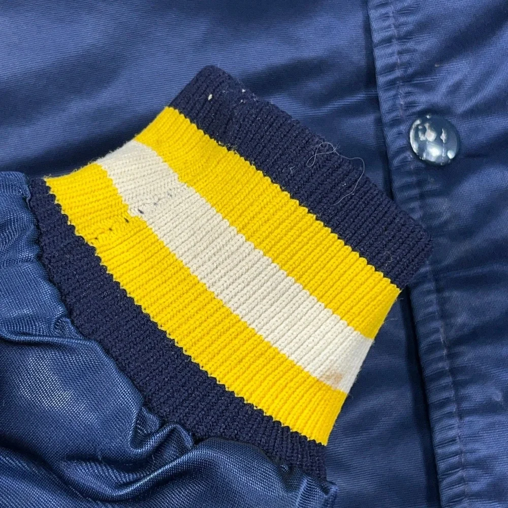 Vintage West Virginia Mountaineers Jacket Men XL Starter Satin Bomber  80s WVU‎ - Picture 7 of 16